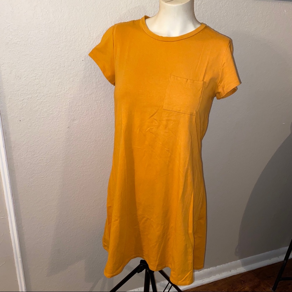 Knee length mustard dress